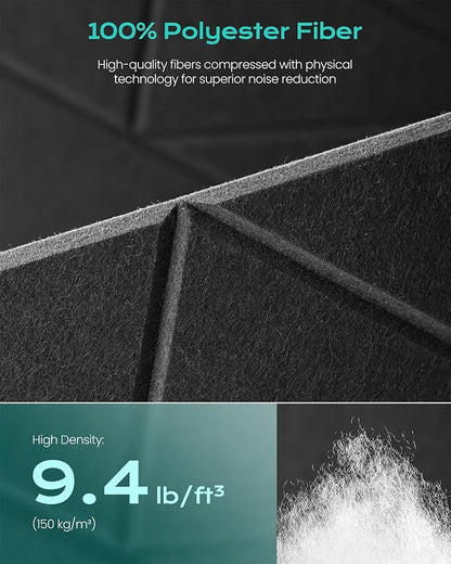 22-Pack Acoustic Panels, Peel & Stick Sound Proof Foam Panels - Image 3