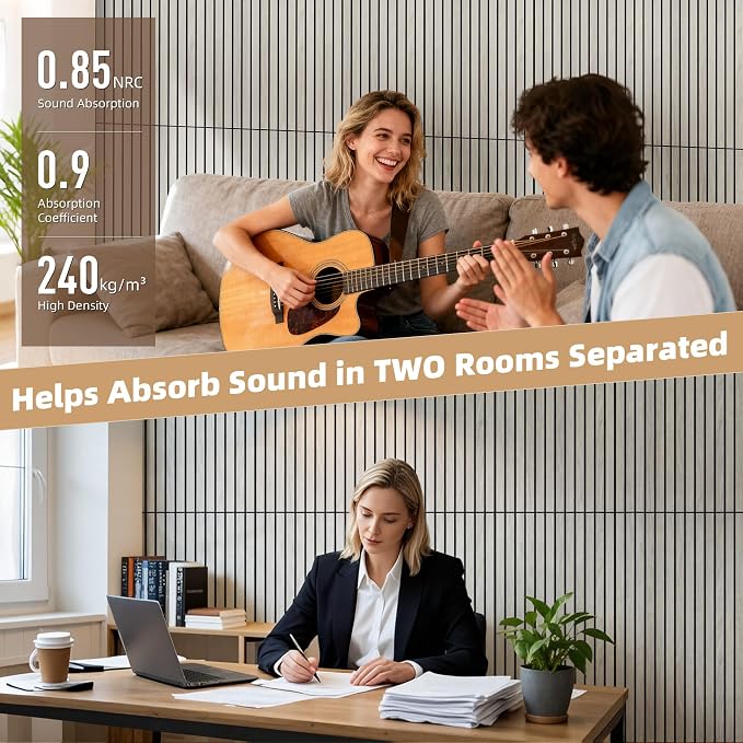 TO-TH Wood-Look Acoustic Wall Panels, 10 Pack 47.2” x 23.6” Sound Panels - Image 4