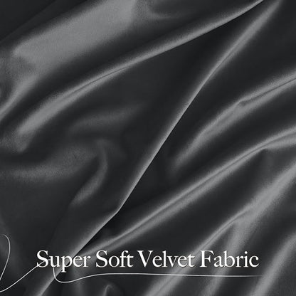 NICETOWN Grey Velvet Blackout Curtains 108 inches Long - Image 8