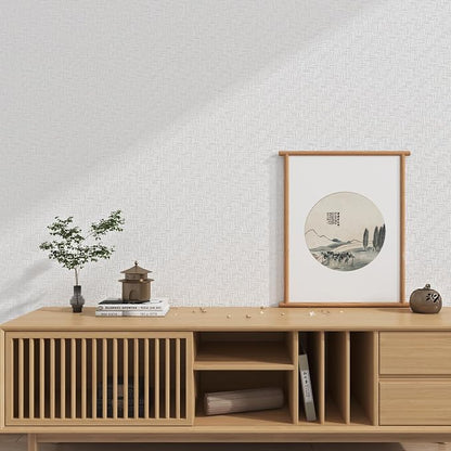 Haimin Fabric Wallpaper Textured Contact Paper Grasscloth Wallpaper Peel and - Image 2