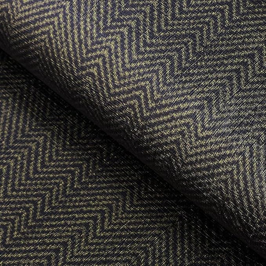 FunStick 15.8"x240" Black and Gold Grasscloth Wallpaper Self Adhesive Fabric by FunStick