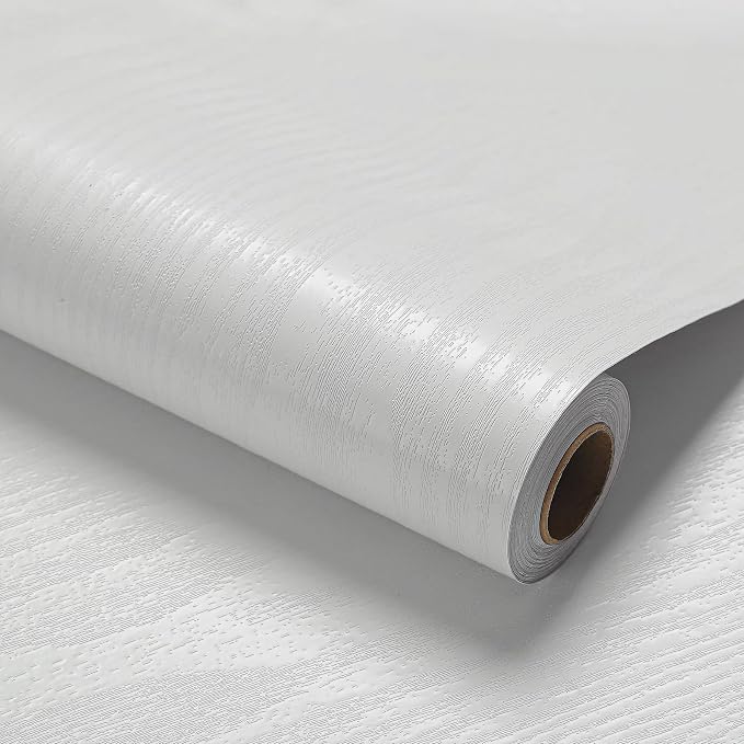 Peel and Stick Wallpaper White Wood Wall Paper by LOVADA