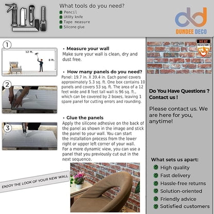 Dundee Deco 3D Wall Panels Faux Brick - Image 9