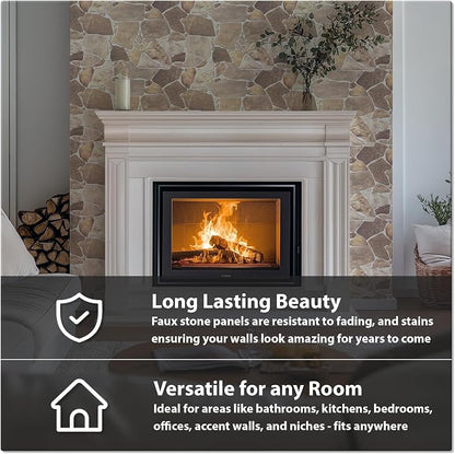 CONCORD WALLCOVERINGS ™ Retro-Art 3D Faux Stone Wall Panels, Lightweight 17.5" - Image 6