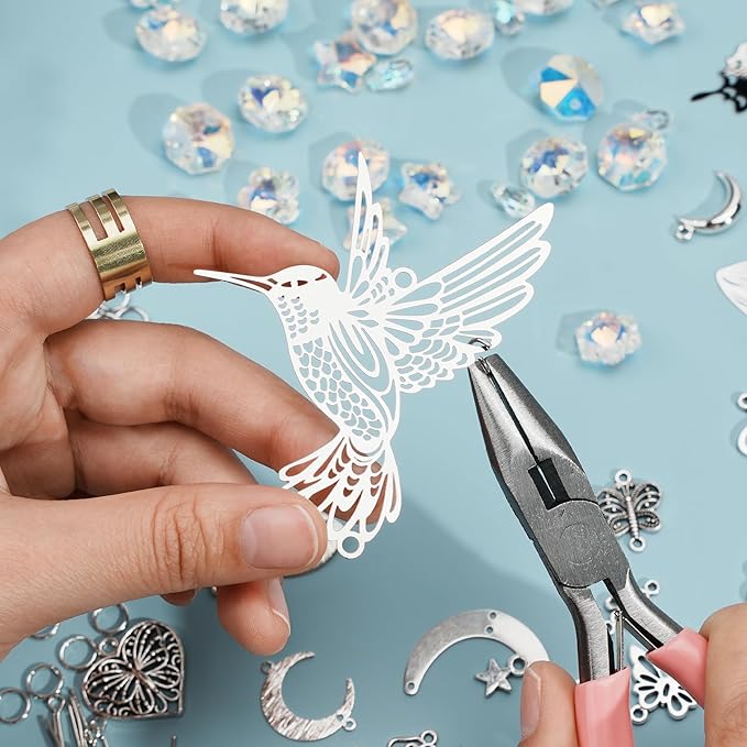 10 Sets DIY Suncatchers 420pcs Sun Catchers Making Supplies Kit Crafts for Adults Hanging Prism Sun Catcher with Crystals Rainbow Maker for Indoor Window Home Wedding Garden Spring Decor (hummingbird)