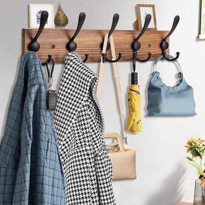 Kuhome Coat Rack Wall Mount Wooden Hat Rack - Image 3