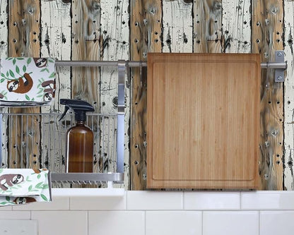 FLFK Wood Wallpaper Peel and Stick Gray-White and Brown Shiplap Wall Paper - Image 4