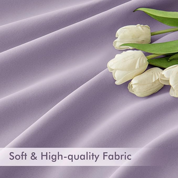 MIULEE Lilac Back Tab Blackout Curtains 63 Inch Length 2 Panels Set - Image 6