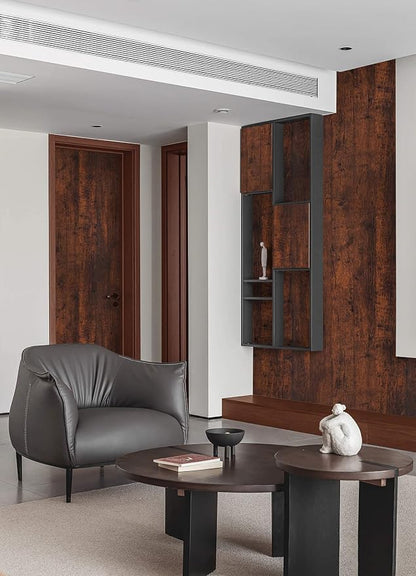 Dimoon 78.7"x17.7" Wood Stick and Peel Wallpaper Red Brown Wood Paper Red Dark - Image 4