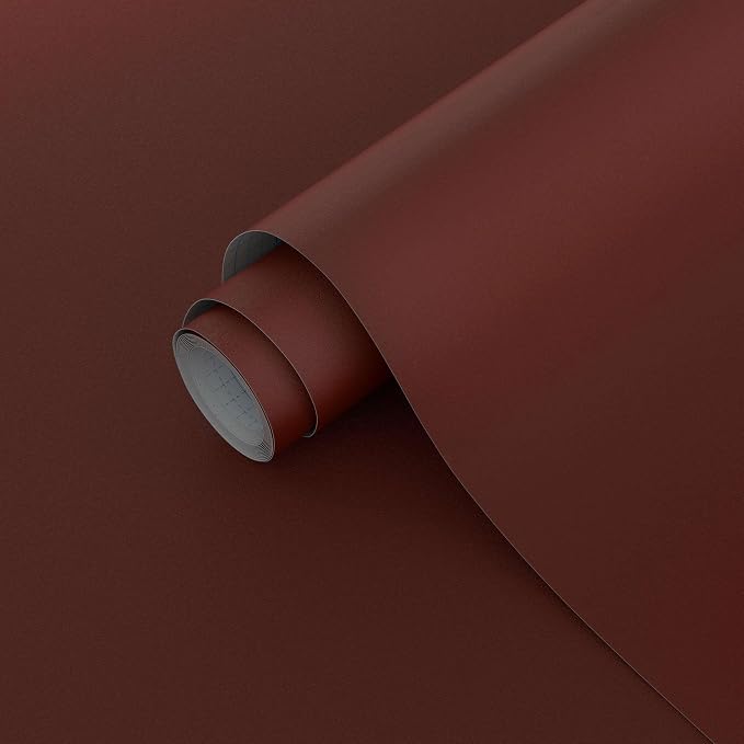 Dimoon 394"x17.7" Peel and Stick Wallpaper Dark Red Contact Paper by DIYYOURMOON