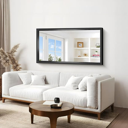 Black Rectangle Mirror, 55 x 30 Inch Bathroom Mirrors - Image 4