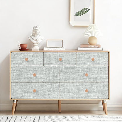 Amiya Grasscloth Grey Wallpaper Peel and Stick Faux Fabric Linen Contact Paper - Image 3