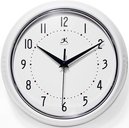 Infinity Instruments LTD. Retro 9 inch Silent Sweep Non-Ticking Mid Century by InfinityInstruments
