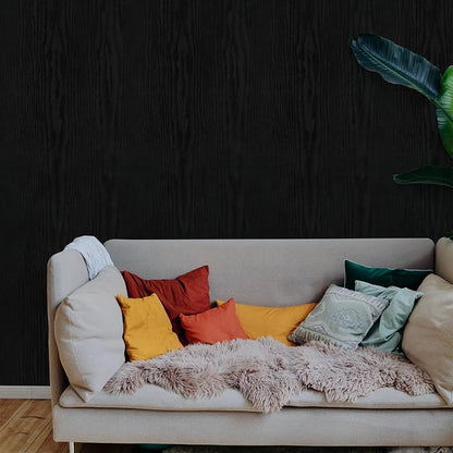 Vinjiasin Peel and Stick Wallpaper Black Wallpaper Black Wood Contact Paper - Image 9
