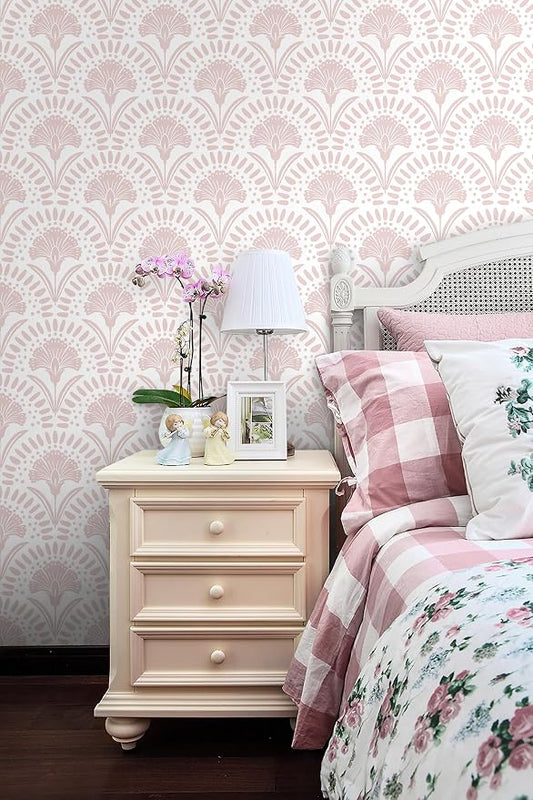 Timeet 17.7 in × 78.7 in Boho Peel and Stick Wallpaper Pink Floral Contact - Image 2