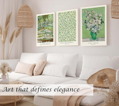 Induslyfe Large Framed Grass Wall Art Canvas Decor Set of 3, Matisse Framed - Image 3
