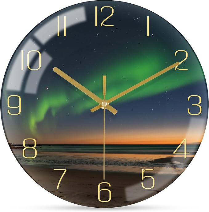 VIKMARI 8 Inch Modern Wall Clock, Aesthetic Black and Gold Decor Accessories by VIKMARIWallClock