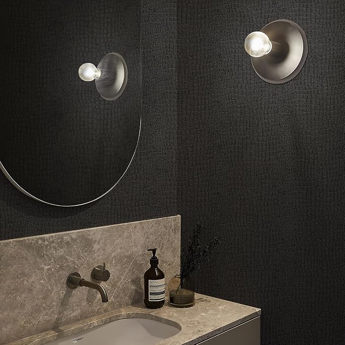 Zeeko Black Peel and Stick Wallpaper 17.3" x 118" Removable Crocodile Wallpaper - Image 6