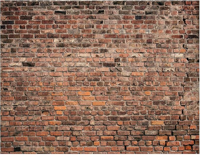 YYNXSY 8X6FT Brown Brick Wall Background Primary Color Brick Background Large by YYNXSYPhotographySupplies