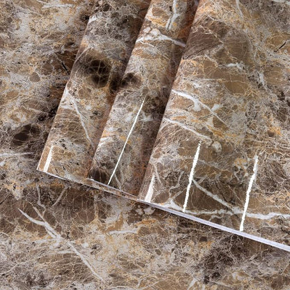 BAYYA Brown Marble Paper Granite Peel and Stick Kitchen Backsplash Wallpaper by BAYYAPeelandStickWallpaper