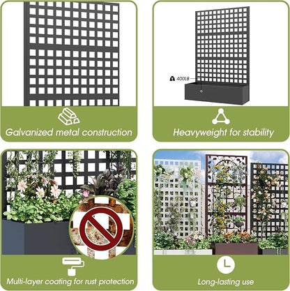 Metal Planter Box with Trellis, Planter Box Trellis with Privacy Screen and - Image 4