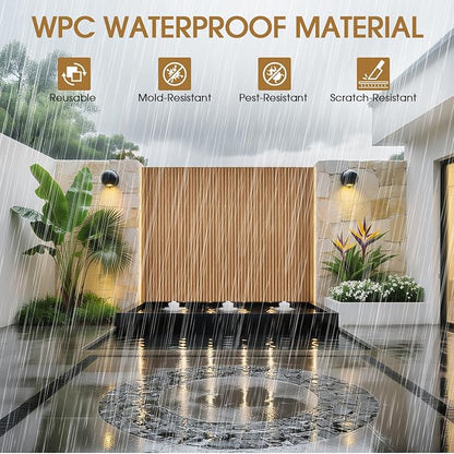 WPC Slat Wall Panels 8 Pack 96" x 6", Waterproof Fluted Wall Paneling, Accent - Image 3