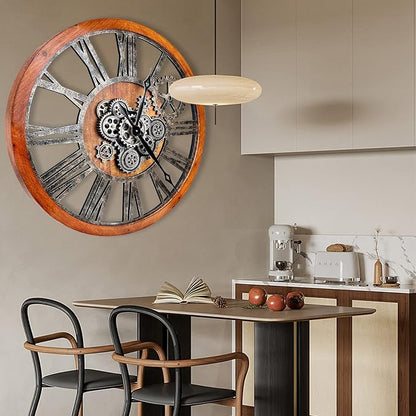 The B-Style 36" Large Moving Gear Wall Clock Oversized Vintage Farmhouse Wall - Image 5