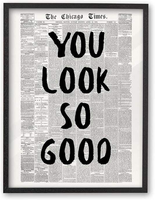 iHery Premium Natural Black OAK Wood 12x16in You Look So Good Trendy by iHery