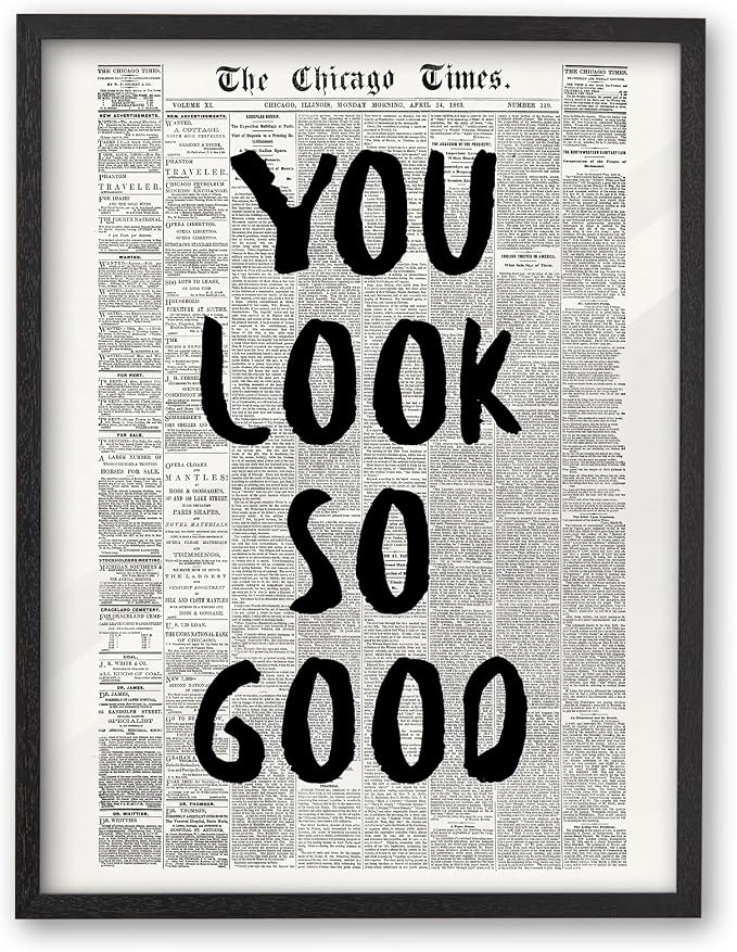 iHery Small Premium Natural Black OAK Wood 8x10in You Look So Good Trendy by iHery
