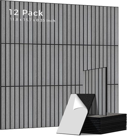 12 Pack PVC Wood Wall Panels, 11.8 x 15.7 x 0.35 Inch Sound Panels, 100% by AUTORIFIC