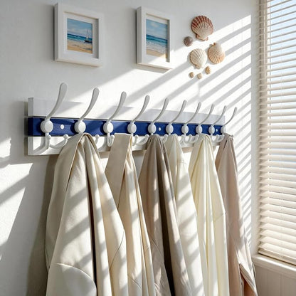 SKOLOO Coastal Coat Rack Wall Mount-38-1/8 Beach House Entryway Wooden Coat Hook - Image 4
