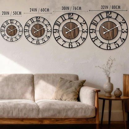 Large Metal Wall Clock, 24 Inch Retro Decorative Silent, Non Ticking, Battery - Image 2