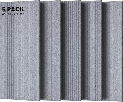 5 Pack Acoustic Panels, 47.2 x 23.6 x 0.35 Inch Sound Proof Panels by TO-TH