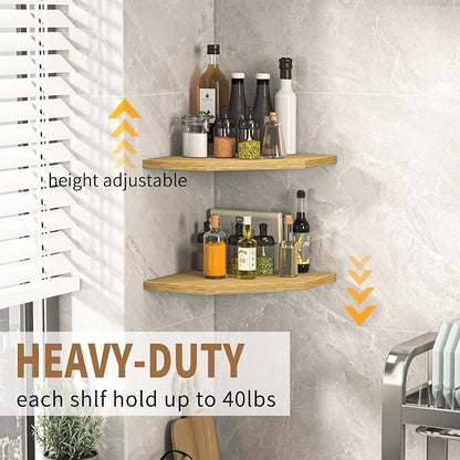 Fun Memories Corner Shelf Wall Mount, Corner Floating Shelves, Rustic Wood Wall - Image 4