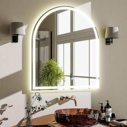 BEAUTYPEAK 34x30 LED Arch Bathroom Mirror by BEAUTYPEAK