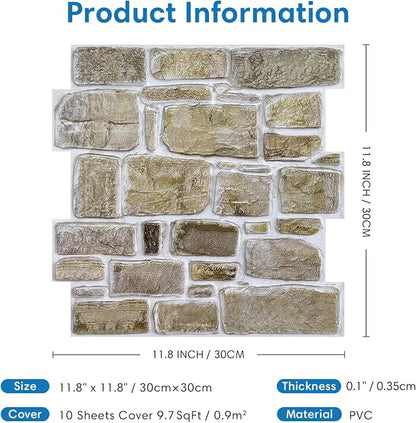 COMSTICKC 3D Faux Stone Peel and Stick Wall Panel, Faux Brick Wall Panels - Image 5