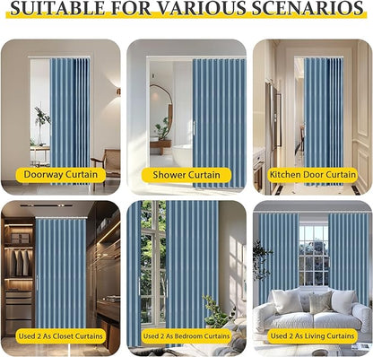 AJAZZ 100% Blackout Accordion Doors Interior Magnetic Door Curtain Closet Door - Image 5