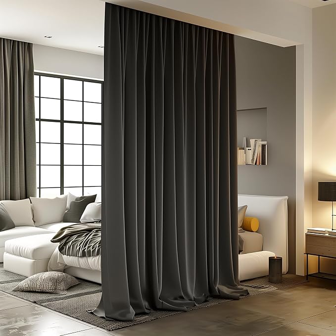Room Divider Curtains for Ceiling Track Rod, 12.5 ft Wide x 7 ft Tall, 1 Panel by RoomDarkning