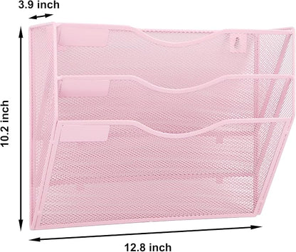 EASEPRES 3 Pocket Mesh Hanging Wall File Organizer, Wall Mounted Mail Paper - Image 2