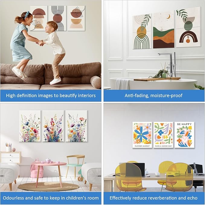 JBER Art Acoustic Panels, 17.1×11.8 Inches Acoustical Wall Panels, Sound - Image 5