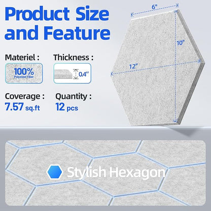 12 Pack Hexagon Acoustic Panels - Image 5