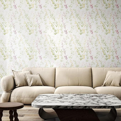 Timeet Floral Wallpaper Peel and Stick Botanical Wildflower Self Adhesive Wall - Image 2