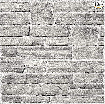 COMSTICKC Peel and Stick Faux Stone Wall Sticker Wall Panels, Not Real Stone by COMSTICKCDECOR