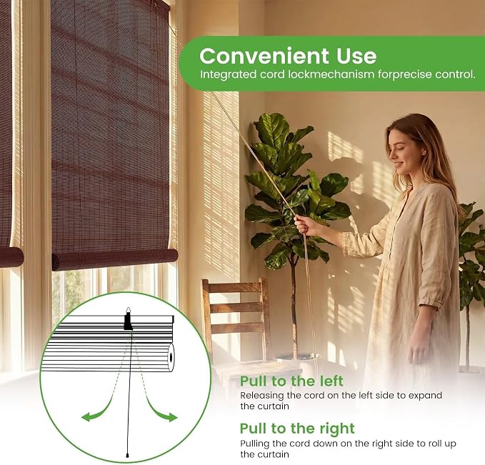Bamboo Blinds Easy to Install Bamboo Shades - Image 5