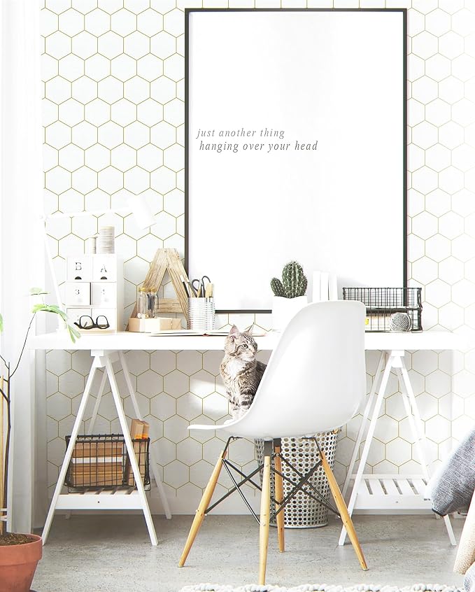 Gold Wallpaper Geometric Peel and Stick Wallpaper - Image 6