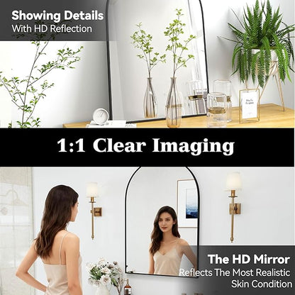 SCWF-GZ 36x24 Arch Mirror Rectangle Full Length Wall Mounted Hanging or Against - Image 4