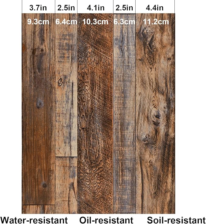 WENMER 17.71" x 590" Brown Wood Wallpaper Peel and Stick Wallpaper Shiplap Self - Image 8
