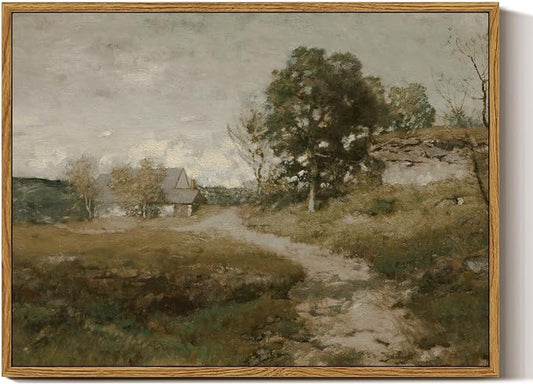 InSimSea Framed Canvas Wall Art Decor, Vintage Countryside Decor by InSimSeaArt
