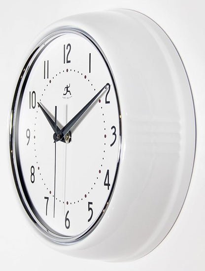 Infinity Instruments LTD. Retro 9 inch Silent Sweep Non-Ticking Mid Century - Image 3