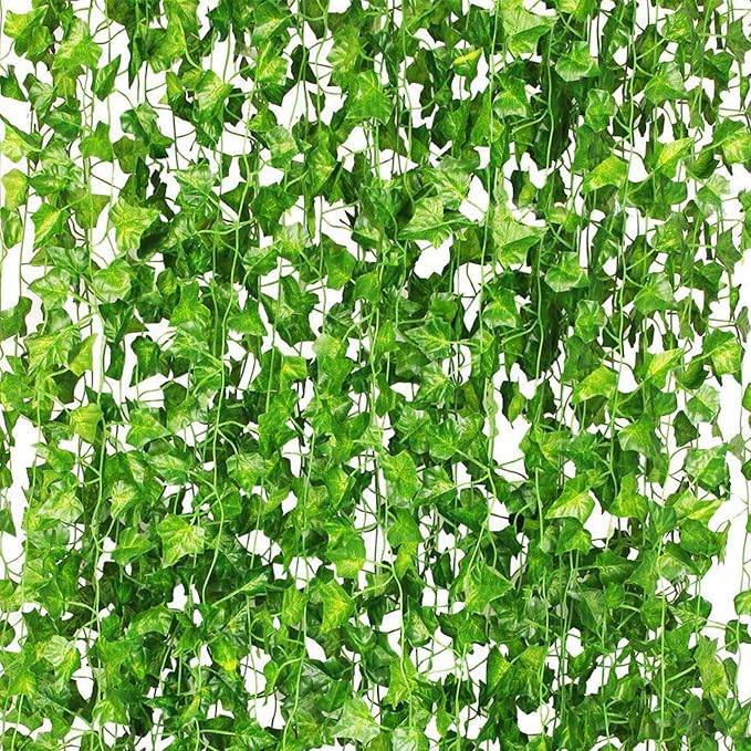 CQURE 24 Pack 168Ft Artificial Ivy Fake Vines, Ivy Garland Greenery Garland by CQURE